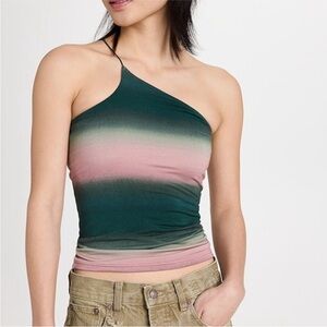 RAILS Calypso tank top. One-Shoulder Ombre Tank Top - Green & Pink
